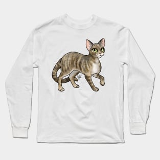 Cat - Devon Rex - Tabby Long Sleeve T-Shirt